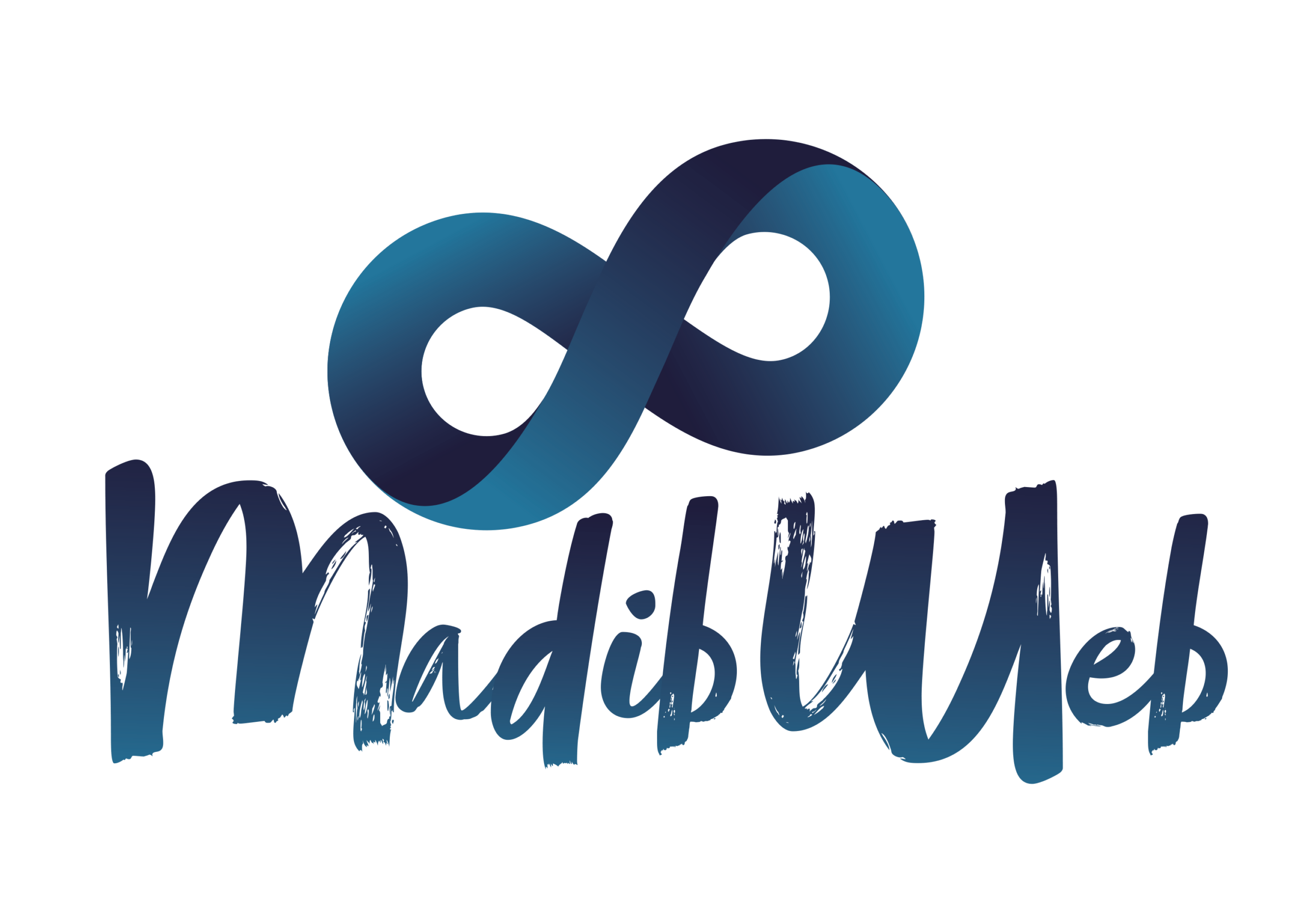 Logo Madiweb bleu foncé et fond transparent